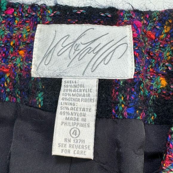 VTG Lord & Taylor Wool Mohair Blazer 4 Purple Plaid Dark Academia Old Money Ivy - Picture 4 of 9